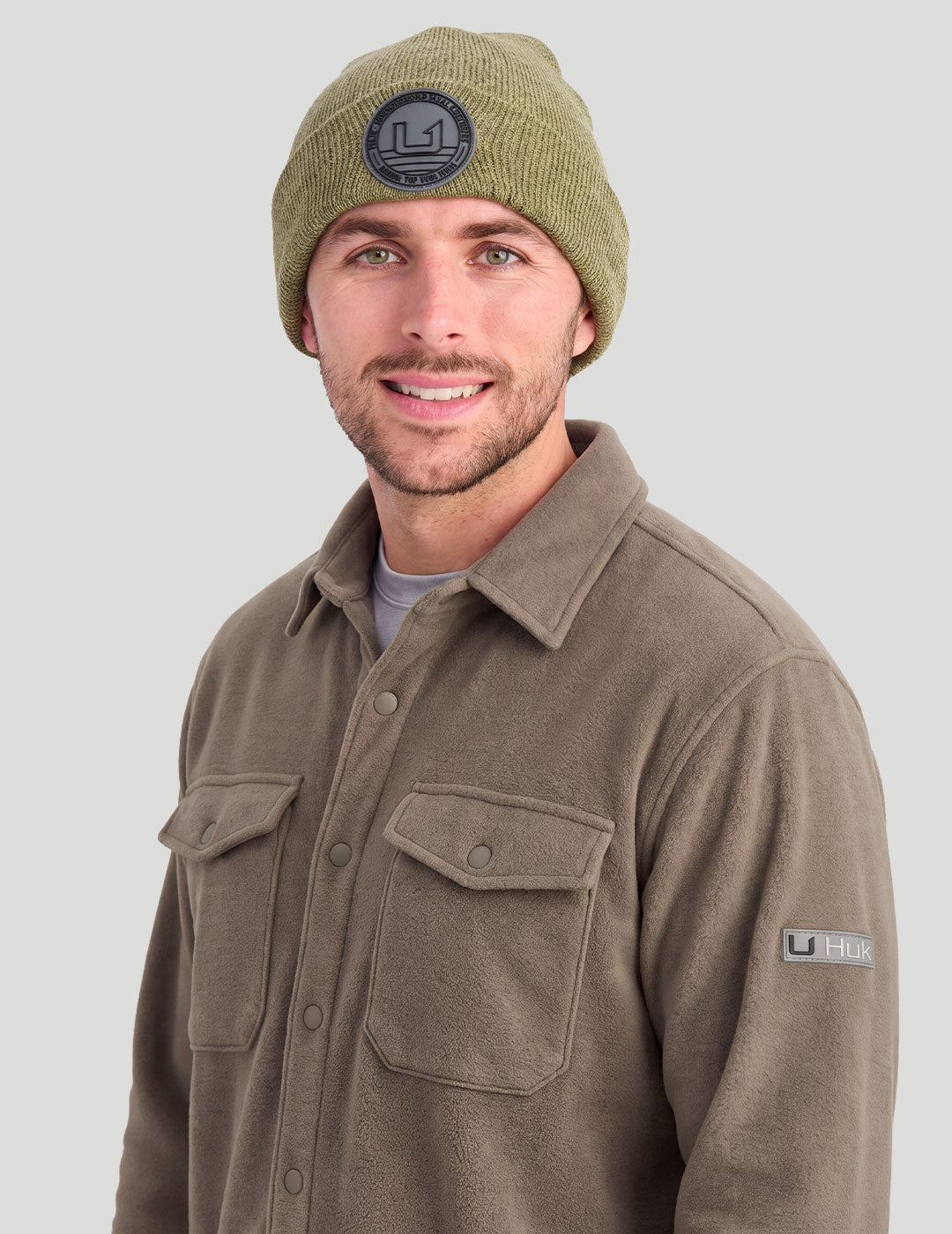 Huk Fleece Shacket - Mudminnow Heather