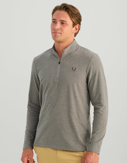 Huk Leeward Lightweight Fleece 1/4 Zip - Sharkskin Heather