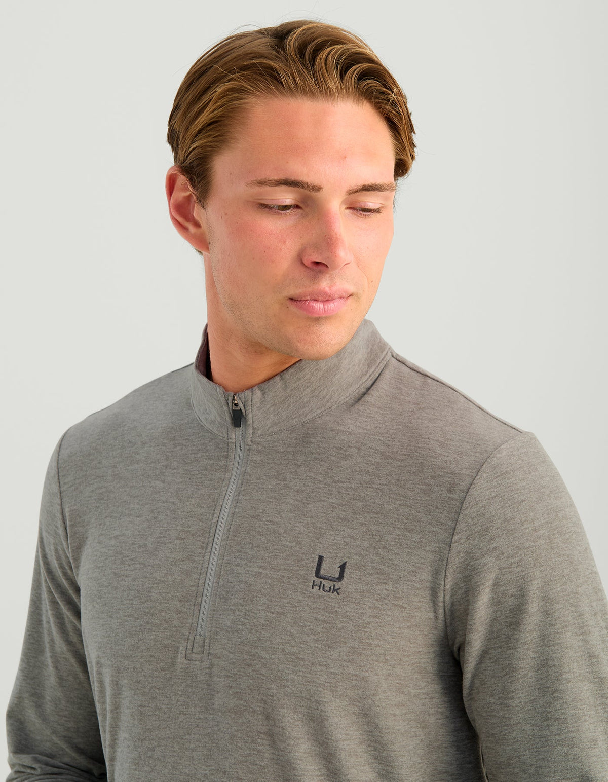 Huk Leeward Lightweight Fleece 1/4 Zip - Sharkskin Heather
