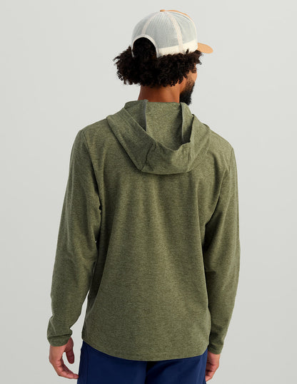 Huk Leeward Lightweight Fleece Hoodie - Moss Heather