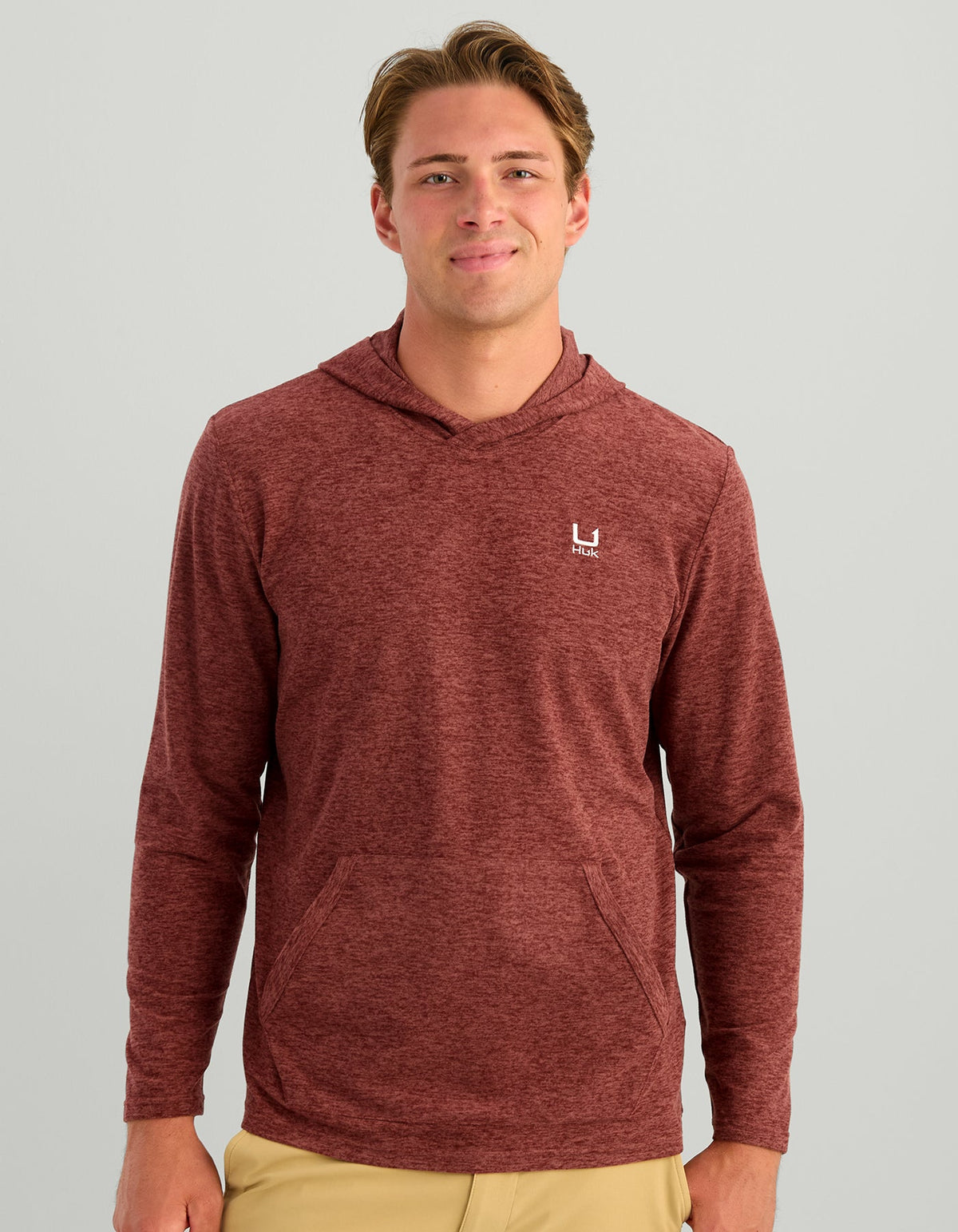 Huk Leeward Lightweight Fleece Hoodie - Port Heather