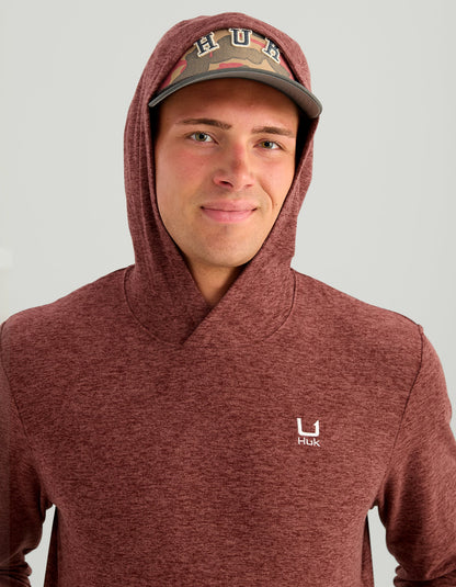 Huk Leeward Lightweight Fleece Hoodie - Port Heather