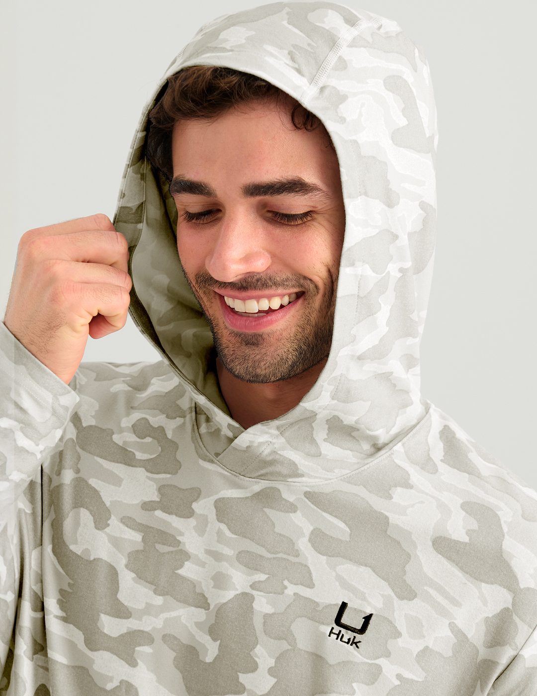 Huk Leeward Lightweight Fleece Hoodie - Seagull Camo