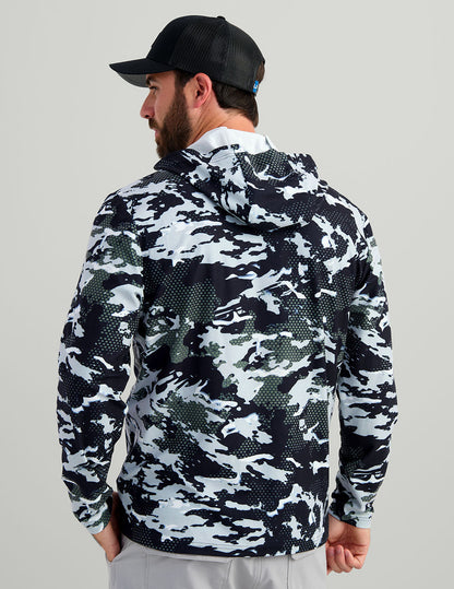Huk KC Print Leeward Lightweight Fleece Hoodie - KC Black Grazier