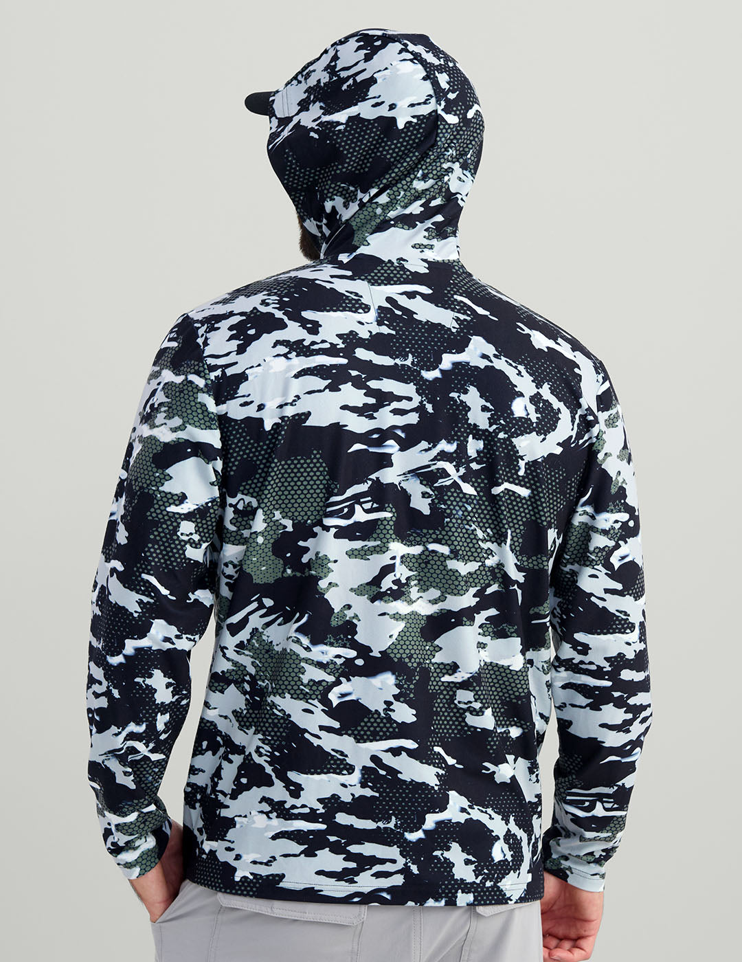 Huk KC Print Leeward Lightweight Fleece Hoodie - KC Black Grazier