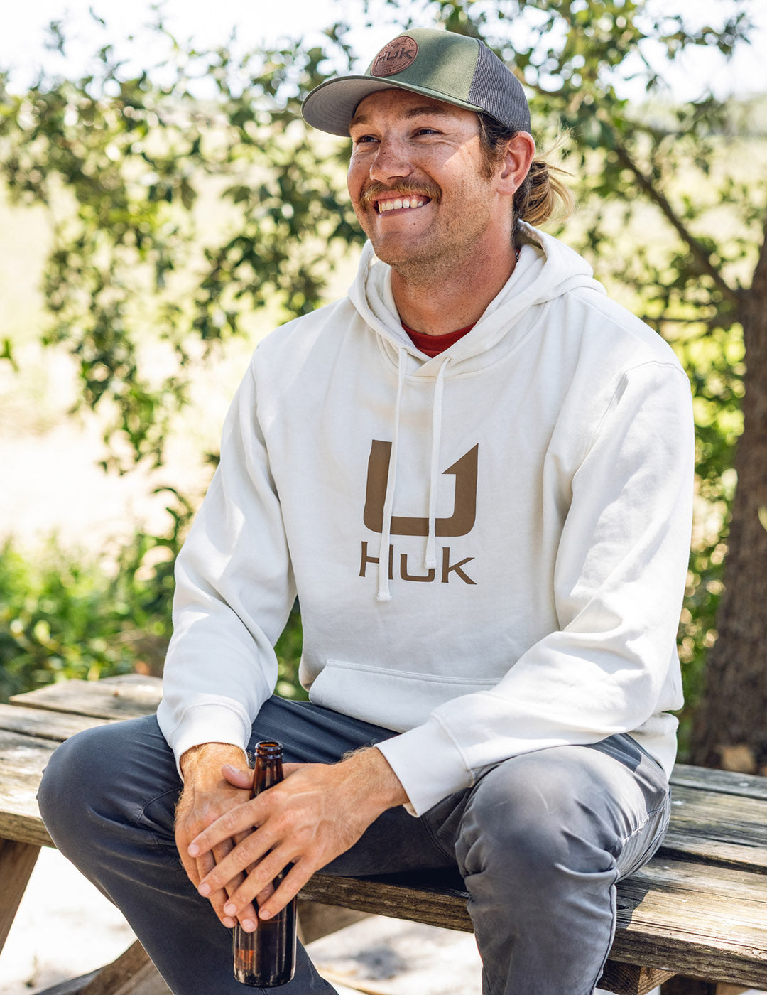 Huk Huk Barb U Cotton Fleece Hoodie - Egret