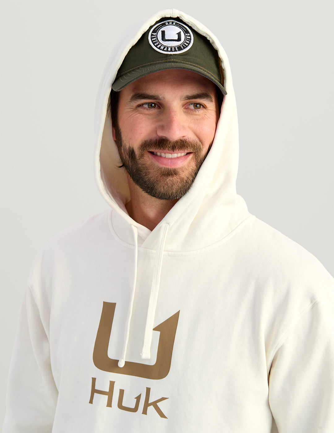 Huk Huk Barb U Cotton Fleece Hoodie - Egret