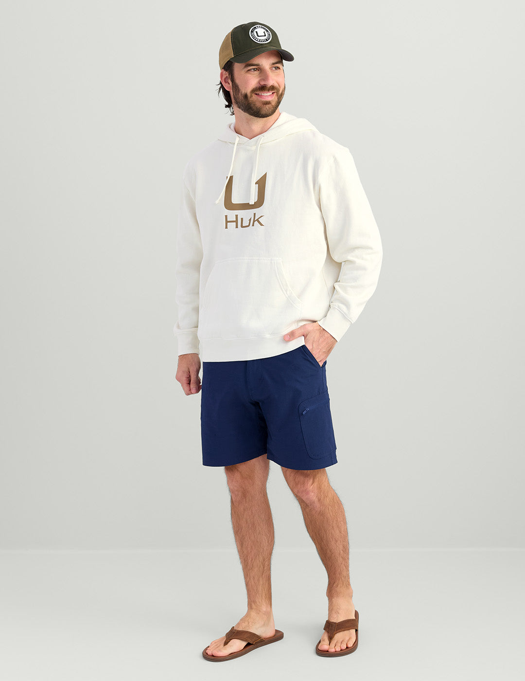 Huk Huk Barb U Cotton Fleece Hoodie - Egret