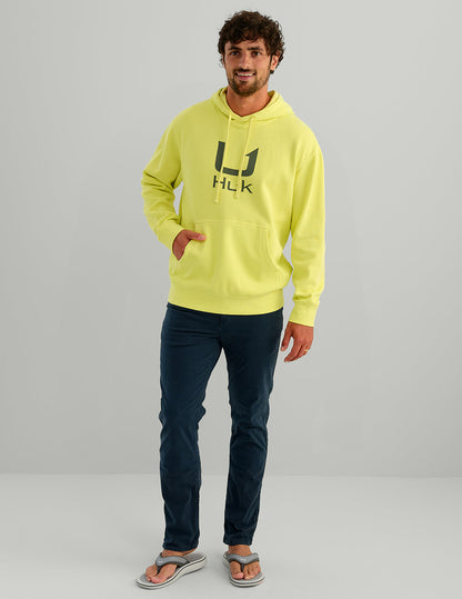 Huk Huk Barb U Cotton Fleece Hoodie - Vintage Chartreuse
