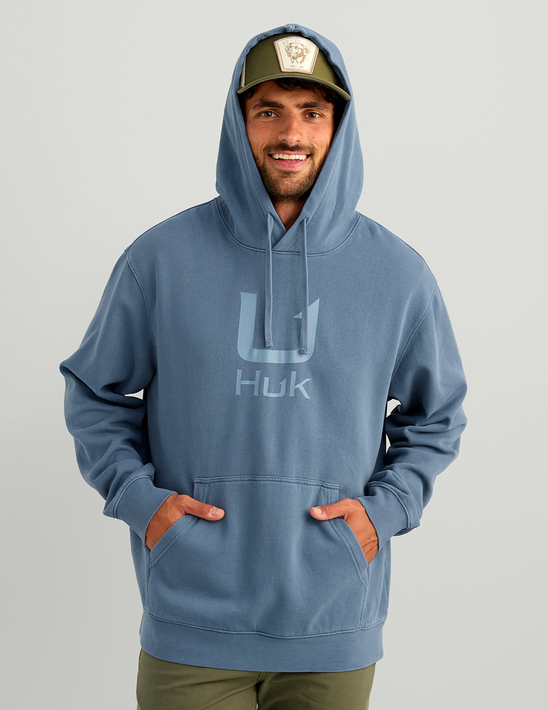 Huk Huk Barb U Cotton Fleece Hoodie - Stormy Blue