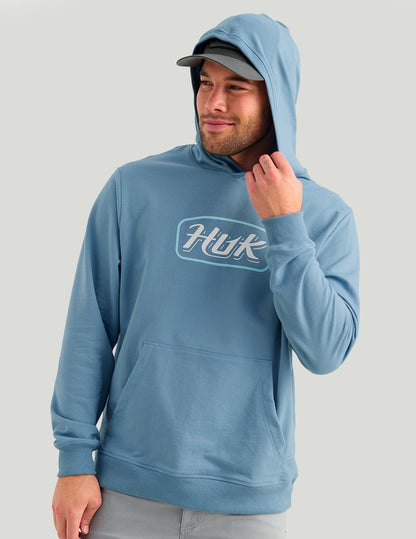 Huk Edisto Script Terry Hoodie - Blue Shadow