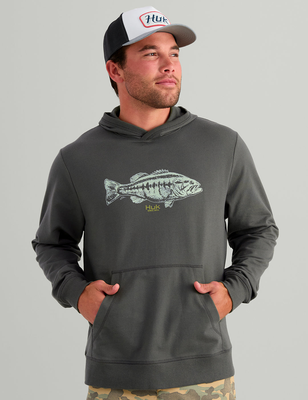 Huk Edisto KC Back to Basics Terry Hoodie - Dark Shadow