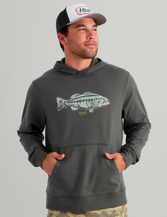 Huk Edisto KC Back to Basics Terry Hoodie - Dark Shadow