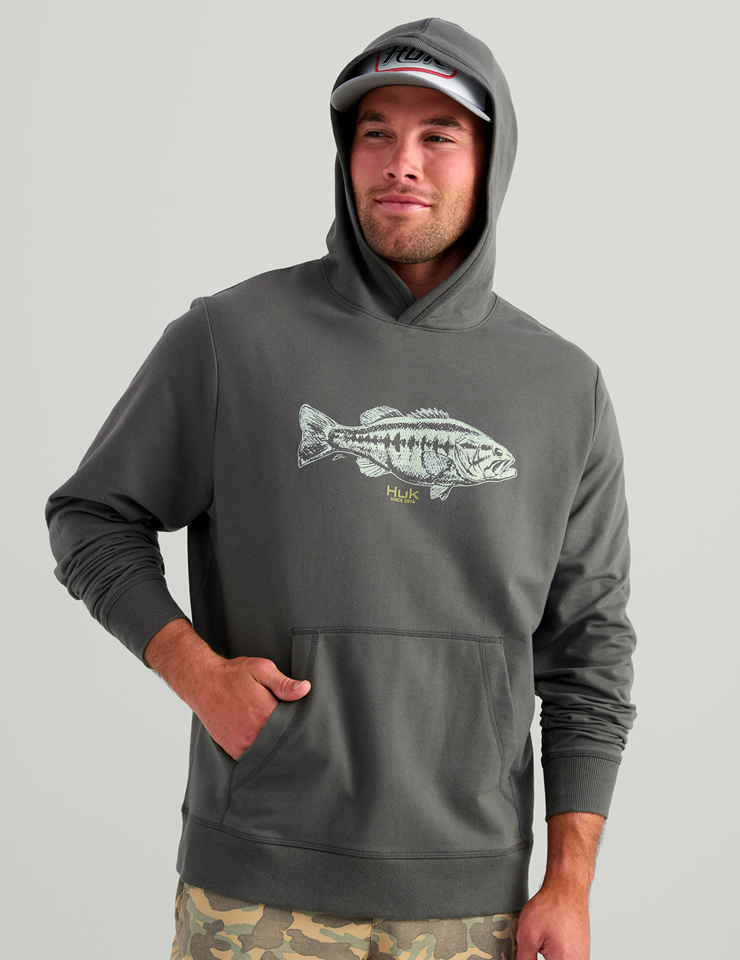 Huk Edisto KC Back to Basics Terry Hoodie - Dark Shadow