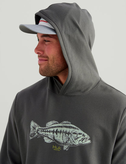 Huk Edisto KC Back to Basics Terry Hoodie - Dark Shadow