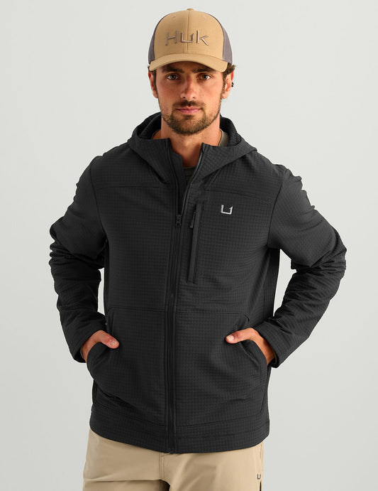 Huk Whitecap Full Zip Fleece Hoodie - Black