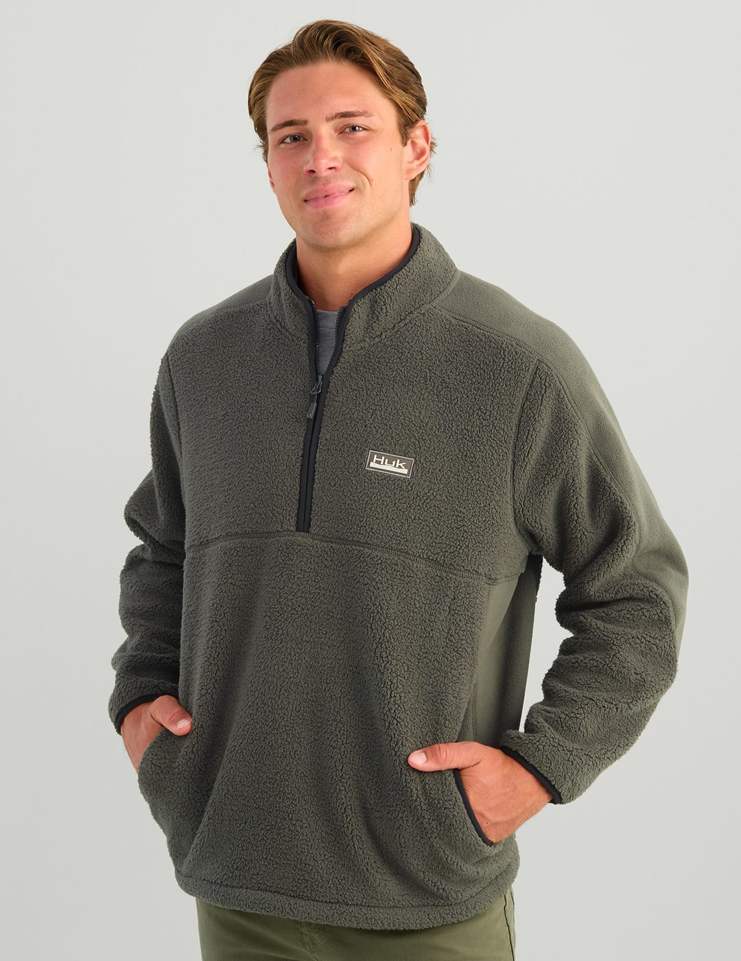 Huk Helm 1/2 Zip Fleece Pullover - Dark Shadow