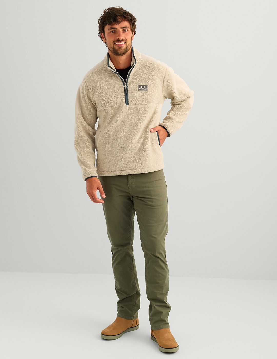 Huk Helm 1/2 Zip Fleece Pullover - River Rock