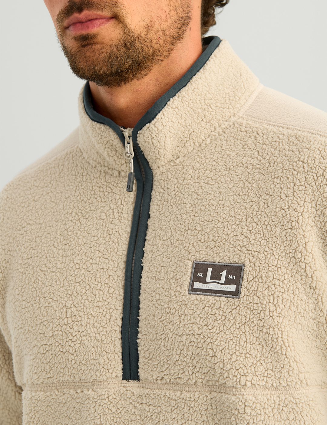 Huk Helm 1/2 Zip Fleece Pullover - River Rock