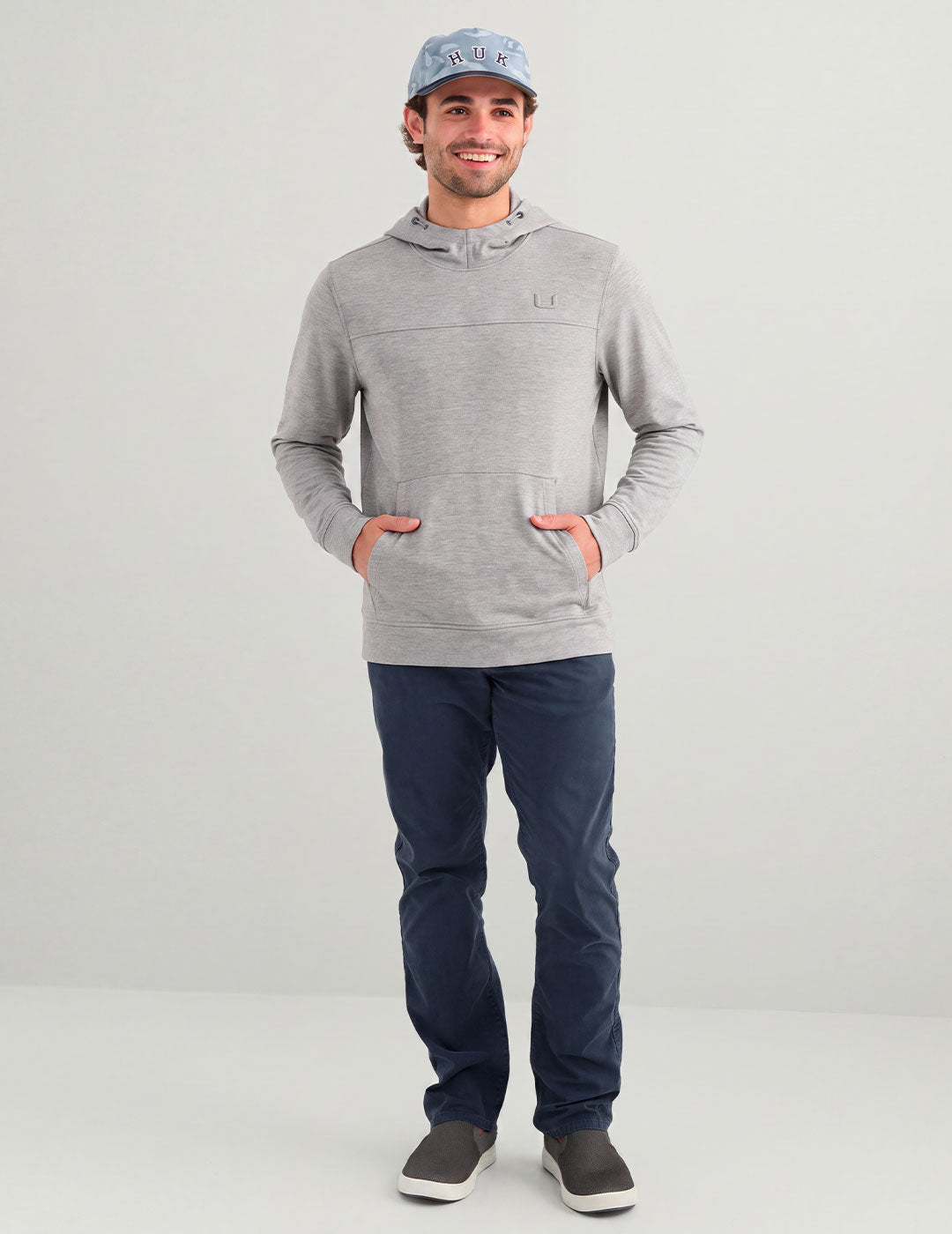 Huk Coldfront+ Fleece Hoodie - Sharkskin Heather