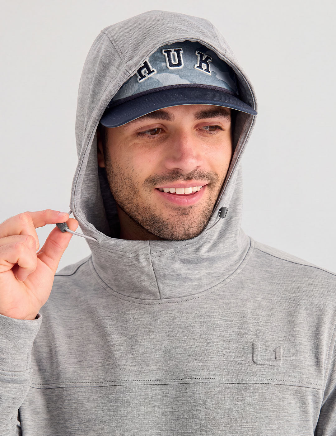 Huk Coldfront+ Fleece Hoodie - Sharkskin Heather