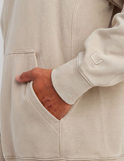 Huk Cotton Fleece 1/4 Zip - Egret