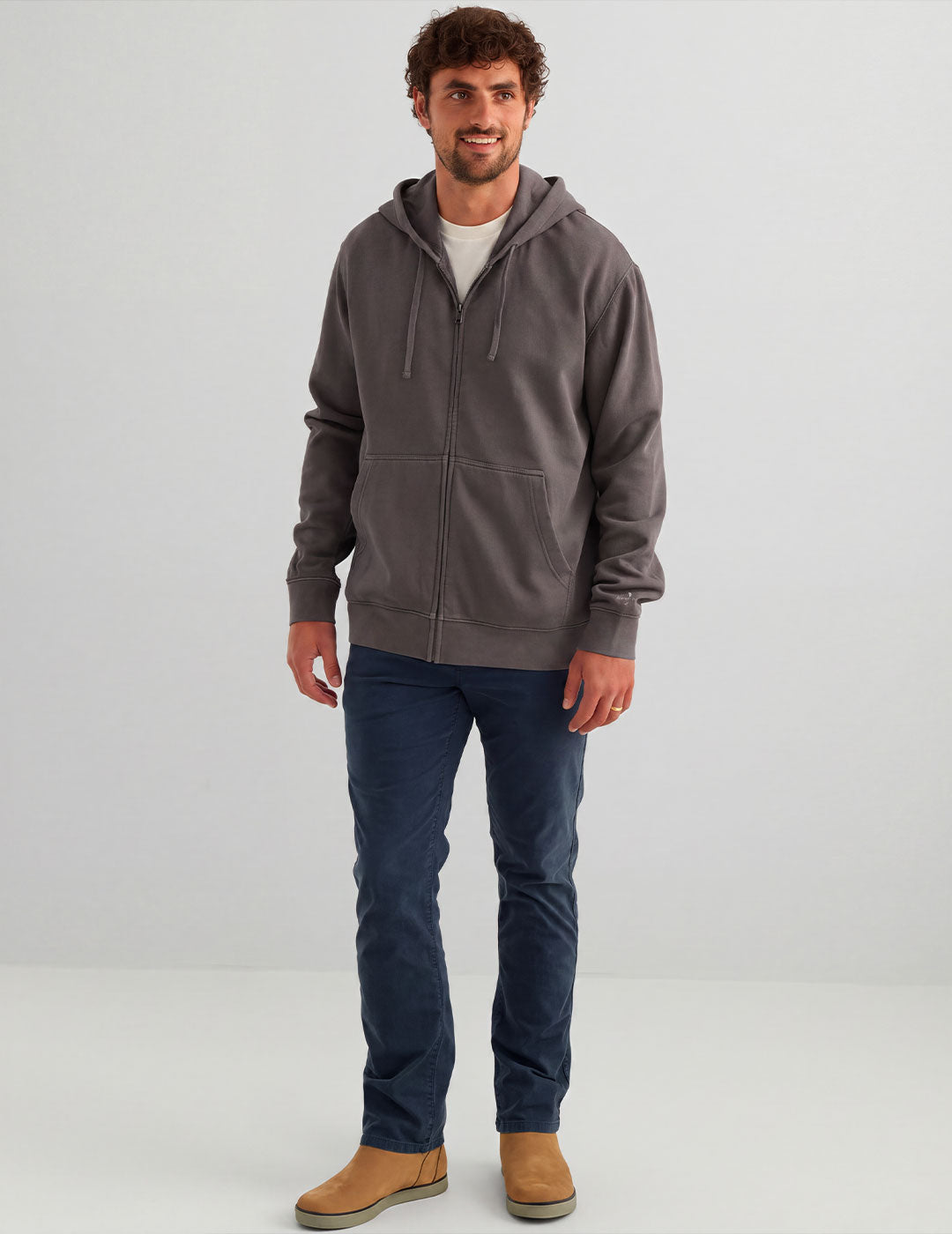 Huk Cotton Fleece Full Zip Hoodie - Sharkskin