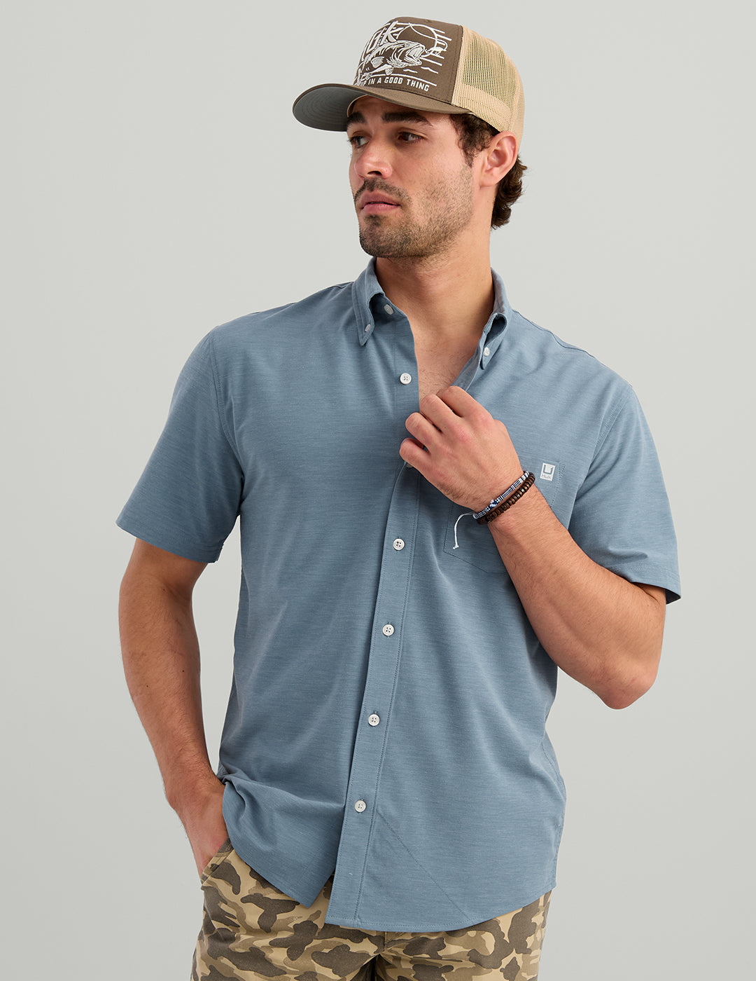 Huk Kona Button-Down - Stormy Blue