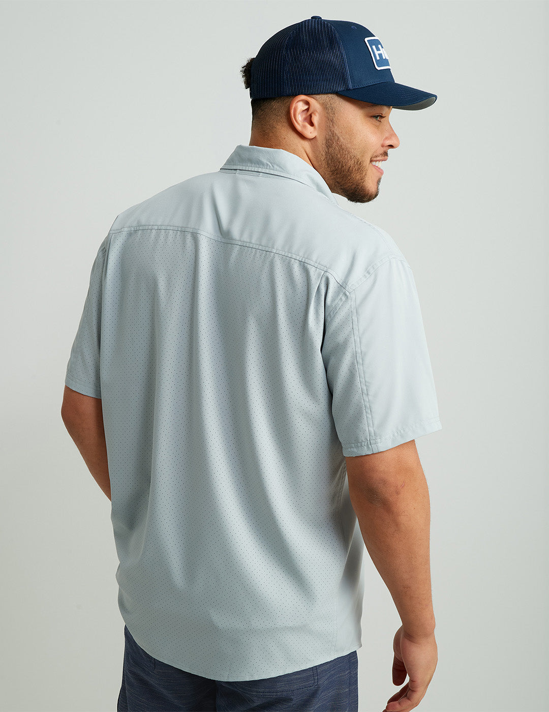Huk Tide Point Short Sleeve Button-Down - Harbor Mist