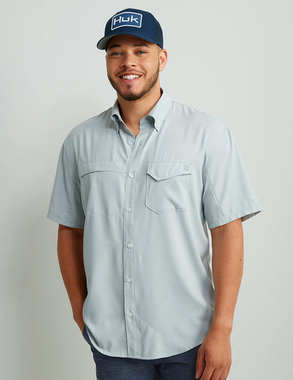 Huk Tide Point Short Sleeve Button-Down - Harbor Mist
