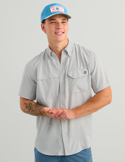 Huk Tide Point Short Sleeve Button-Down - Seagull