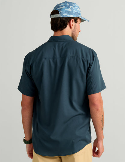 Huk Tide Point Short Sleeve Button-Down - Sea Storm