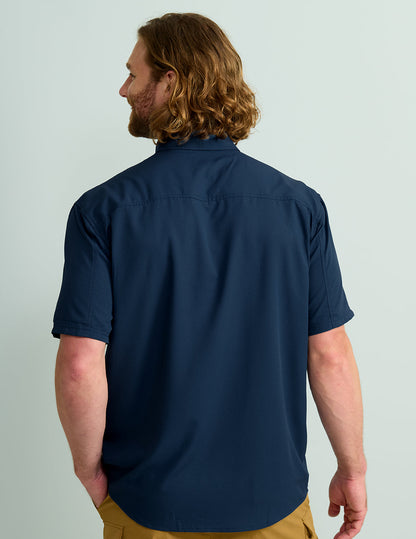 Huk Tide Point Short Sleeve Button-Down - Naval Academy