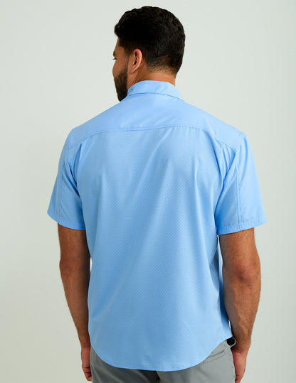 Huk Tide Point Short Sleeve Button-Down - Marolina Blue