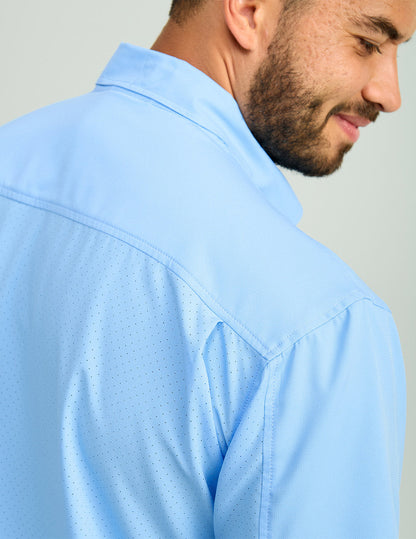 Huk Tide Point Short Sleeve Button-Down - Marolina Blue
