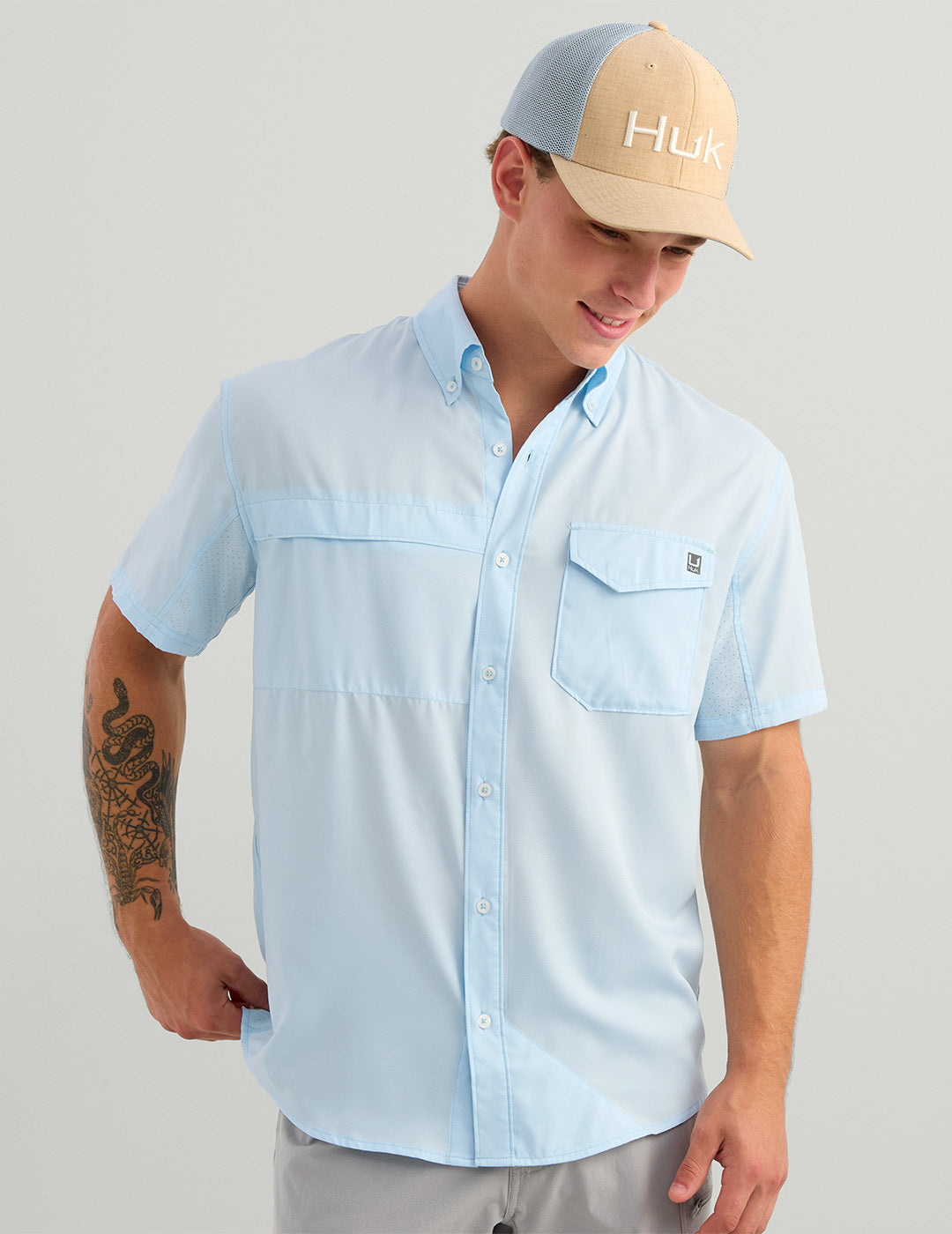 Huk Tide Point Short Sleeve Button-Down - Coastal Drift