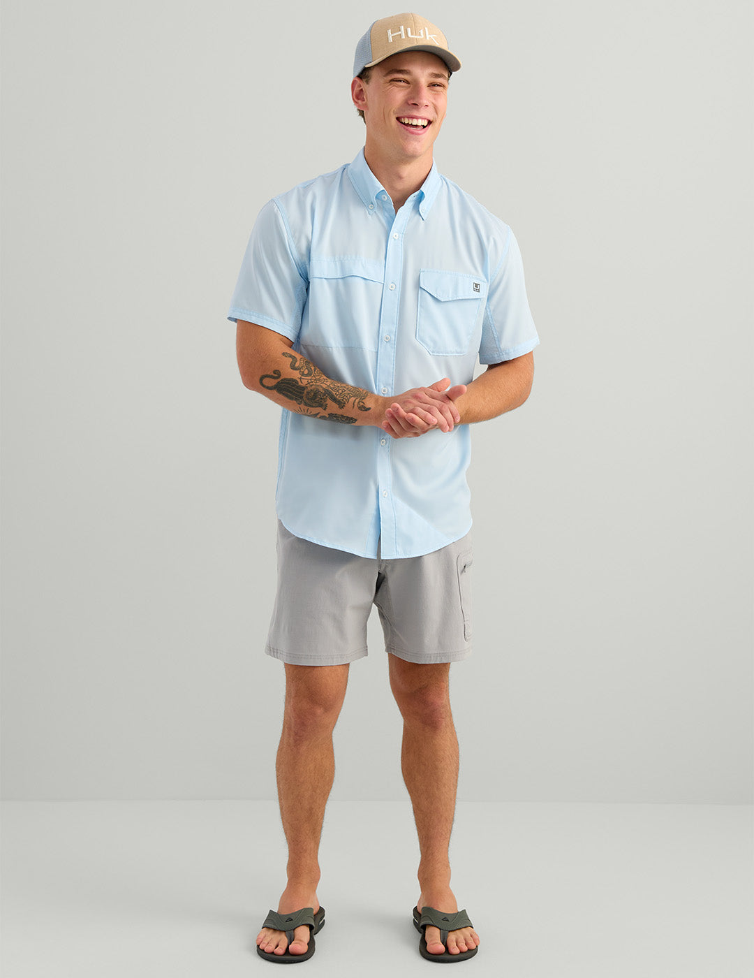 Huk Tide Point Short Sleeve Button-Down - Coastal Drift