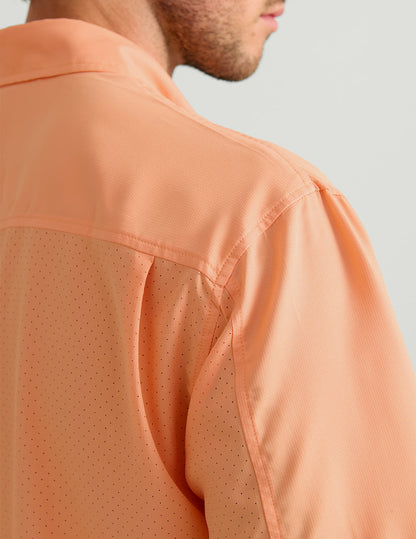 Huk Tide Point Short Sleeve Button-Down - Coral Reef