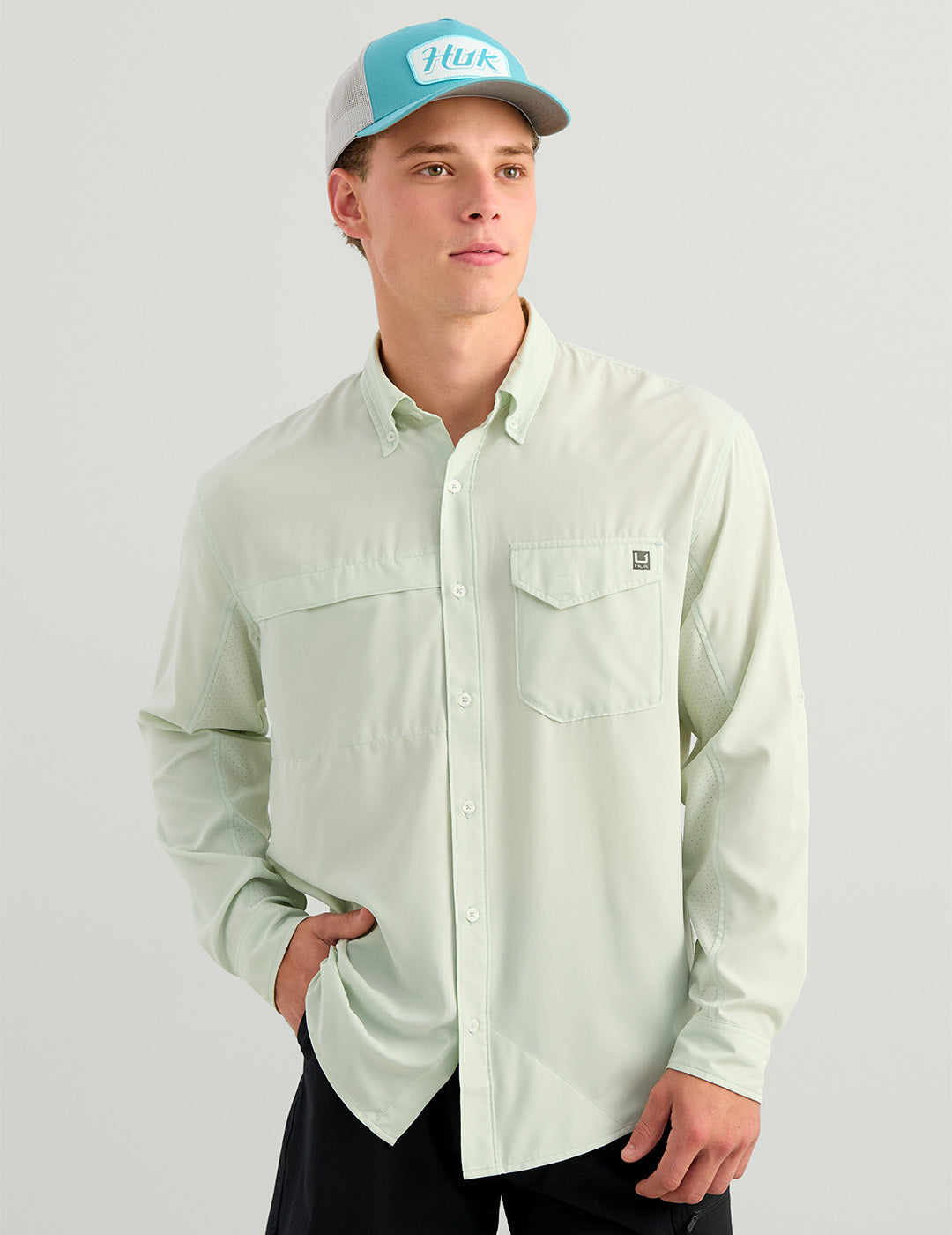 Huk Tide Point Button-Down - Pale Algae