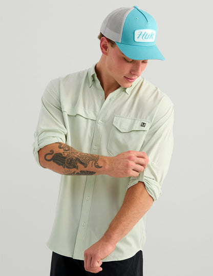 Huk Tide Point Button-Down - Pale Algae