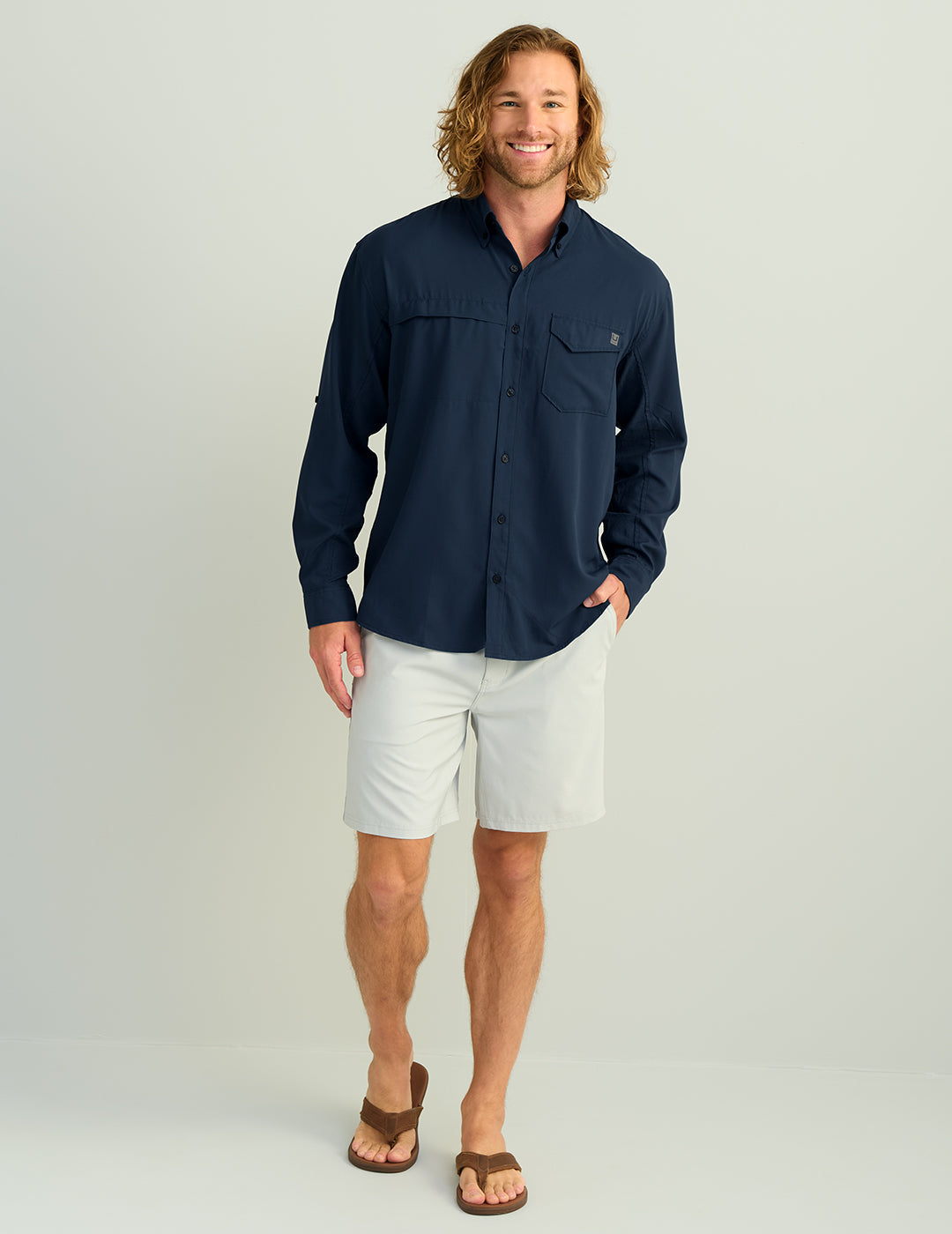 Huk Tide Point Button-Down - Naval Academy