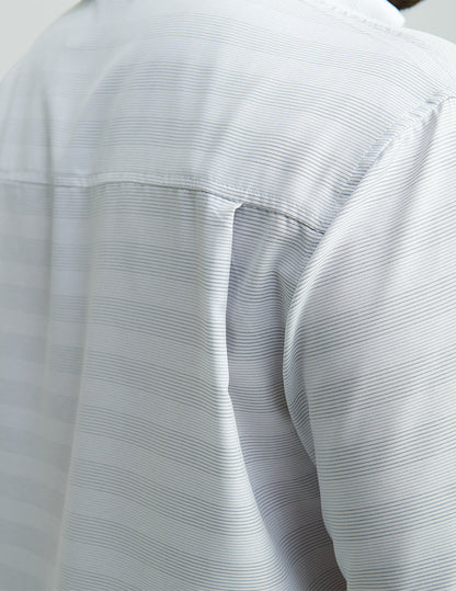 Huk Kona Button-Down - Cross Dye Stripe White