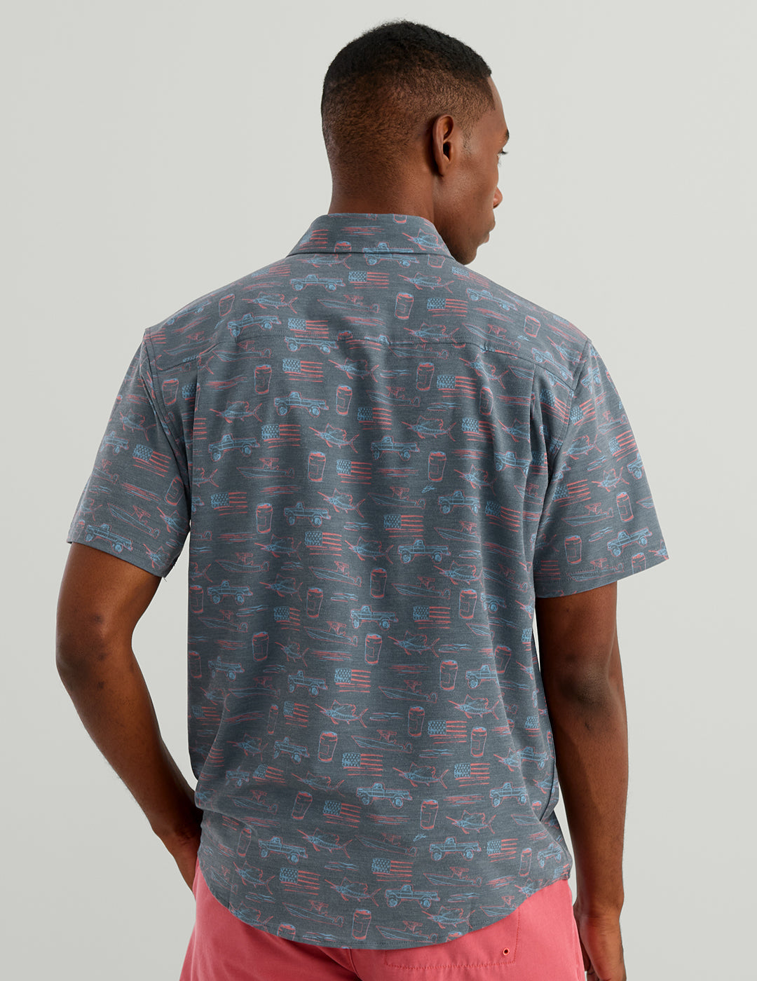 Huk KC Kona Button-Down - Sea Storm Americana