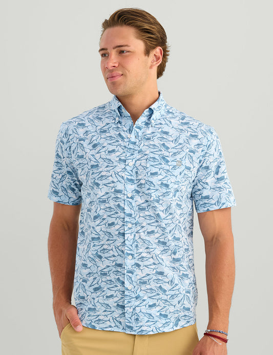 Huk KC Kona Button-Down - Cerulean American Slam