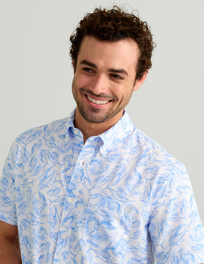 Huk KC Kona Button-Down - Regatta Fish Chaos