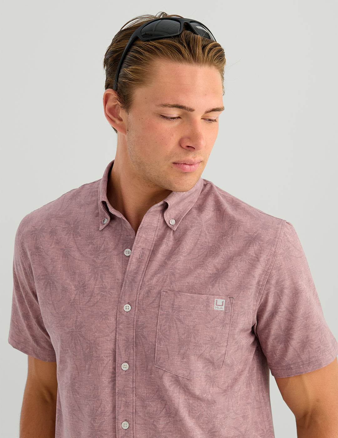 Huk KC Kona Button-Down - Mauve Marlin