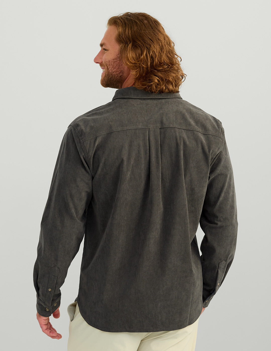 Huk Hawser Corduroy Button-Down - Volcanic Ash