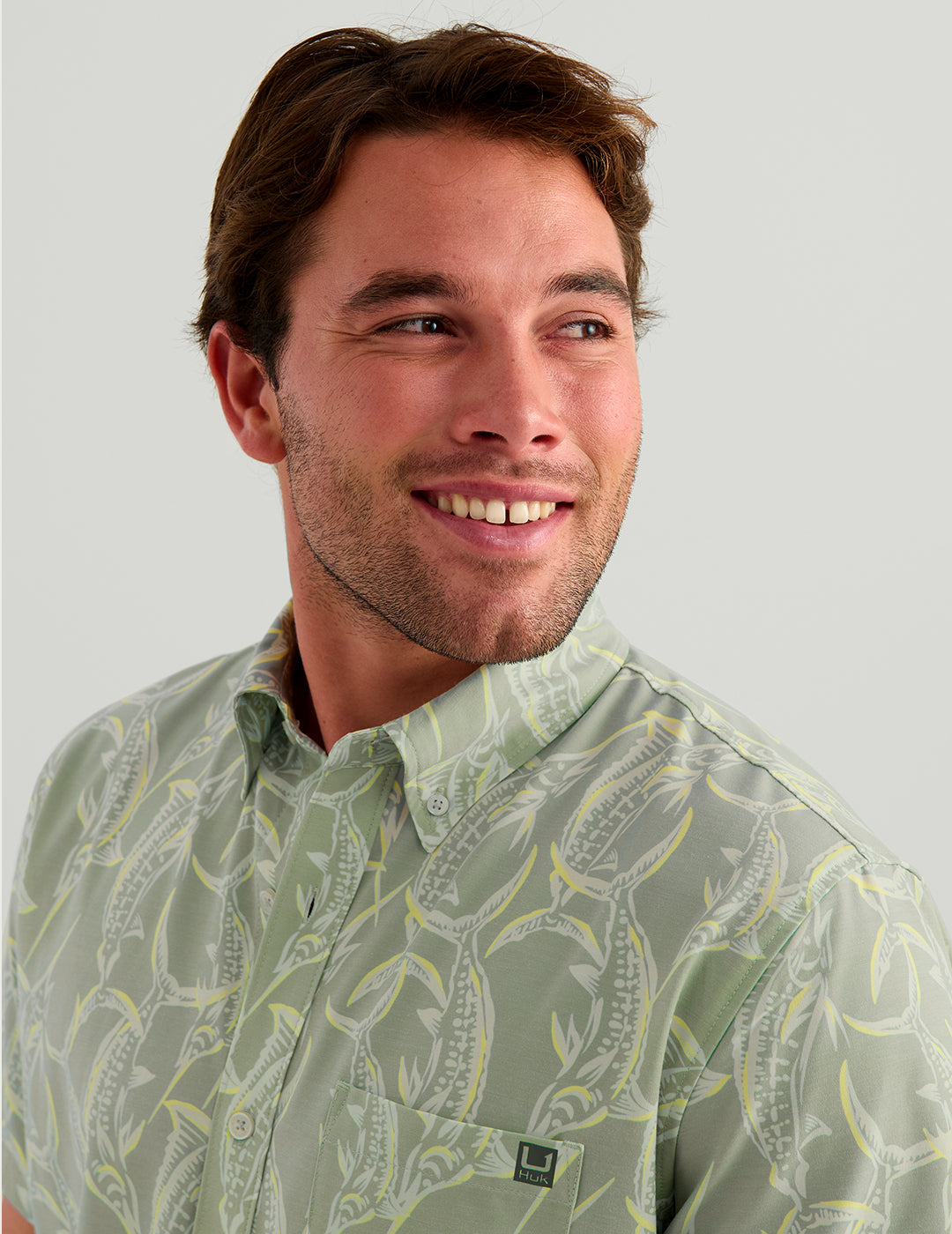 Huk Kona Button-Down - Silver Blue Marlin