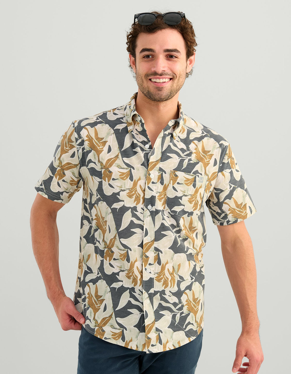 Huk Kona Button-Down - Dark Shadow Petal