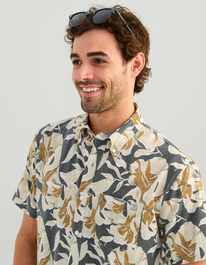 Huk Kona Button-Down - Dark Shadow Petal